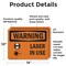 Signmission Radiation & Laser Sign, 10 in H x 14 in W, Vinyl Decal, Rectangle OS-2PACK-WS-D-1014-L-12231 - alternate 4